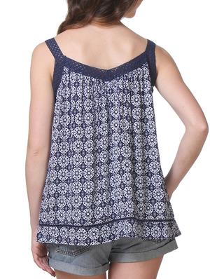 blue rayon printed boxy top - 1187004 - Standard Image - 3