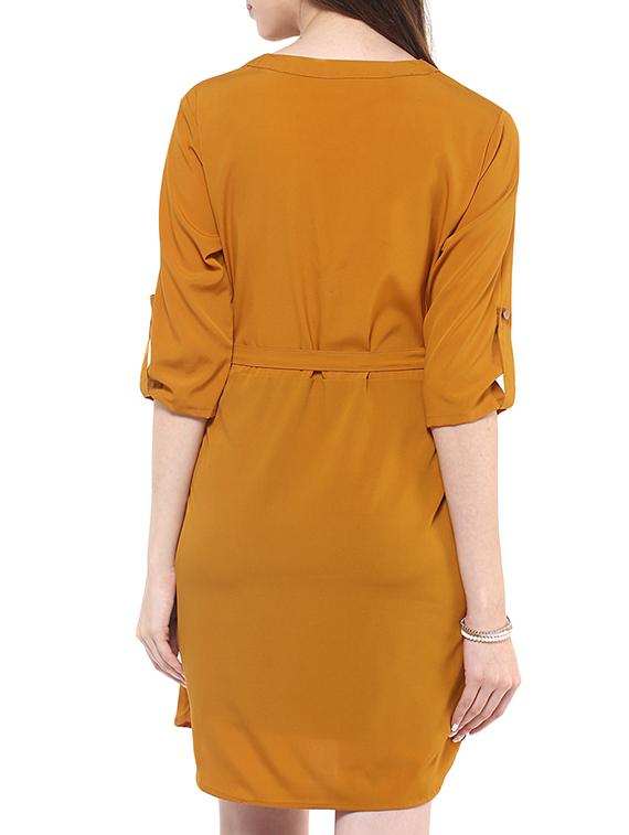 solid mustard dress - 11870321 - Zoom Image - 3