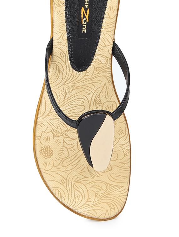 black suede toe separator sandals - 11875965 - Zoom Image - 3