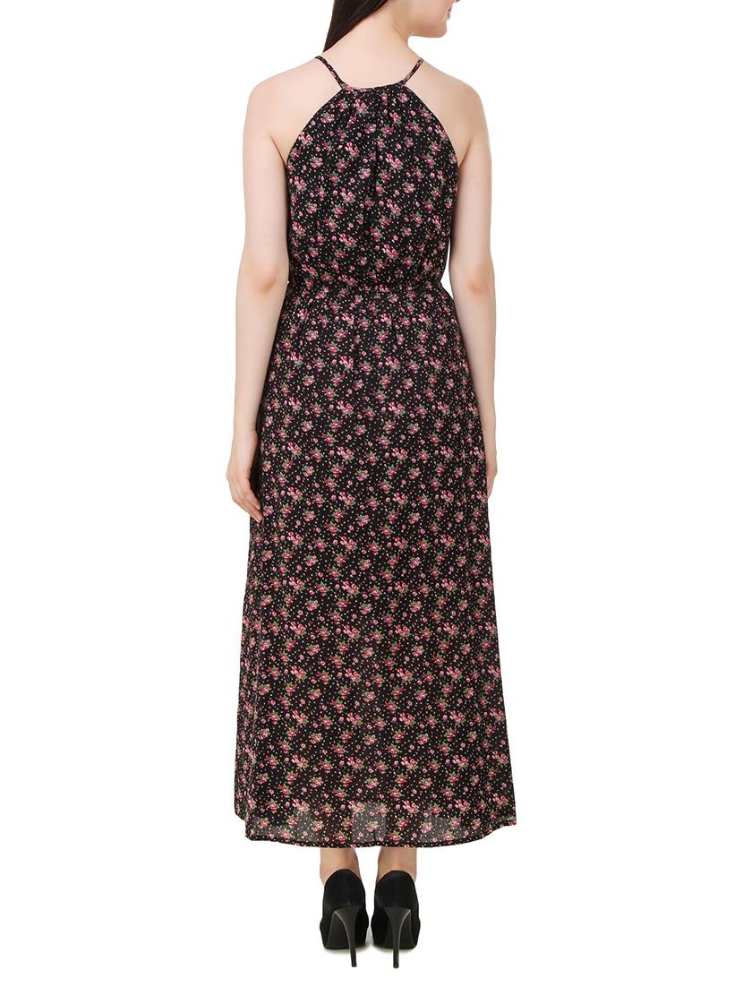 black floral printed cotton maxi dress - 11876835 - Zoom Image - 3