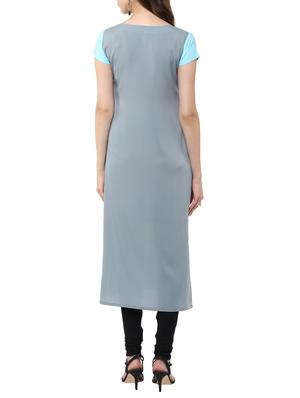 colour block long kurta - 11900666 - Standard Image - 3