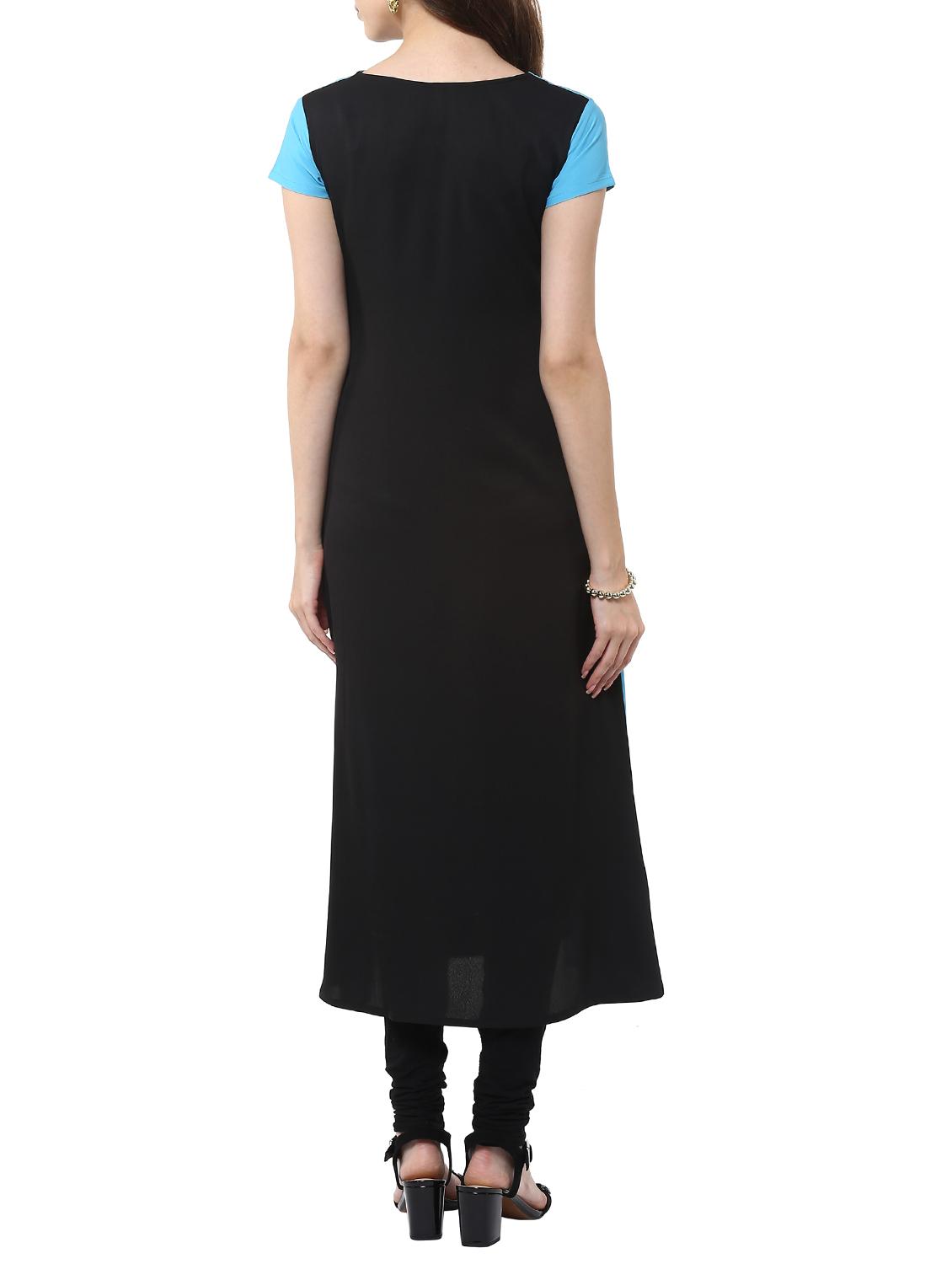 colour block long kurta - 11900673 - Zoom Image - 3