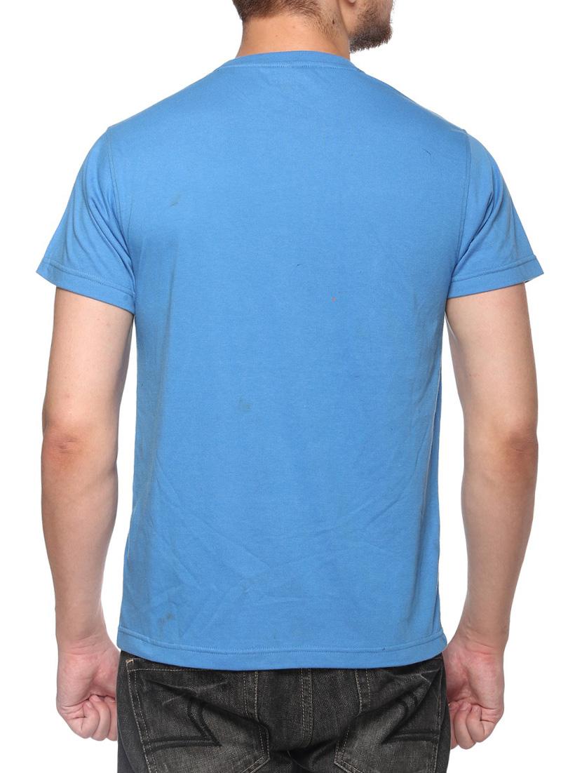 blue cotton front print t-shirt - 11905897 - Zoom Image - 3