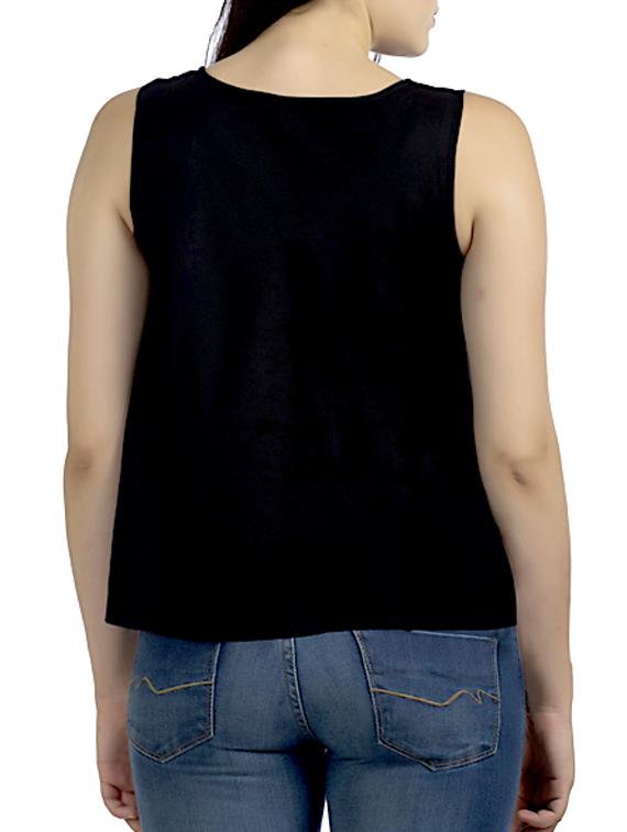 black viscose regular top - 11910651 - Zoom Image - 3