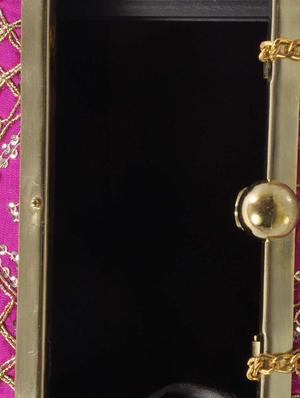 pink cotton embroidered clutch - 11912493 - Standard Image - 3