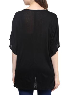 black viscose asymmetric top - 11913559 - Standard Image - 3