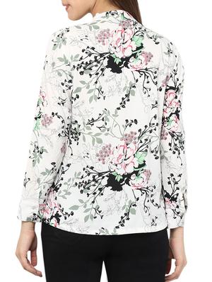 white floral printed crepe top - 11913568 - Standard Image - 3