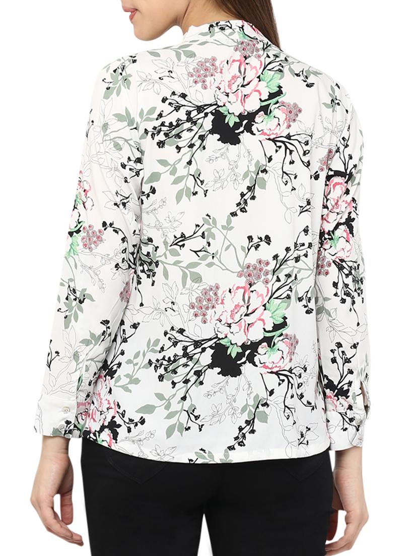 white floral printed crepe top - 11913568 - Zoom Image - 3