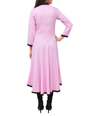 pink rayon flared kurta - 11916001 - Standard Image - 3