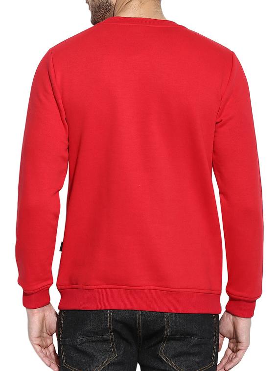 red fleece printed sweatshirt - 11919244 - Zoom Image - 3