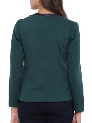 dark green cotton blazer - 11943903 - Standard Image - 3