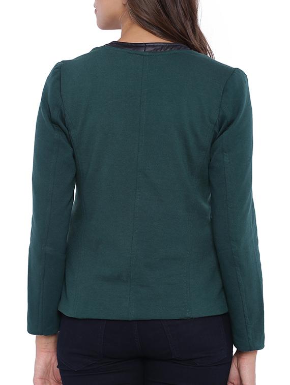 dark green cotton blazer - 11943903 - Zoom Image - 3