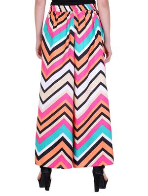 multi colored crepe palazzos - 11946703 - Standard Image - 3