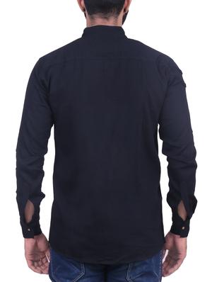 black cotton casual shirt - 11951225 - Standard Image - 3