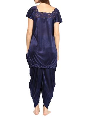 blue satin pyjama set nightwear - 11958650 - Standard Image - 3