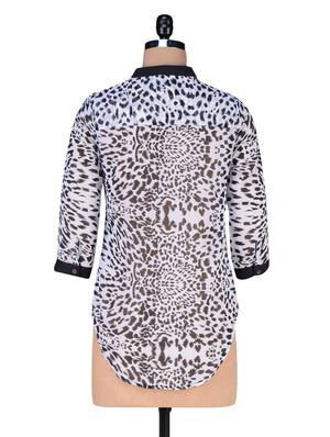 black georgette animal print top - 1196707 - Standard Image - 3