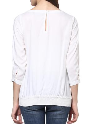 White plain rayon net top - 1204179 - Standard Image - 3