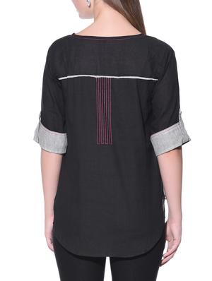 Grey and black cotton shirt - 12080996 - Standard Image - 3