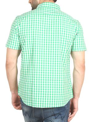 green cotton casual shirt - 12082497 - Standard Image - 3