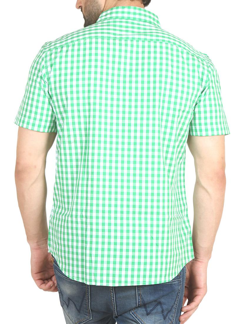 green cotton casual shirt - 12082497 - Zoom Image - 3