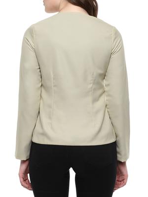 beige polyester casual blazer - 12089857 - Standard Image - 3