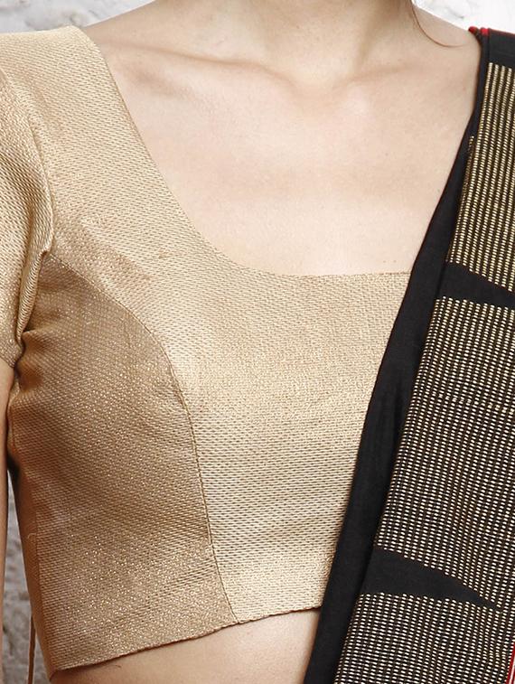 Solid gold faux georgette blouse - 12095424 - Zoom Image - 3