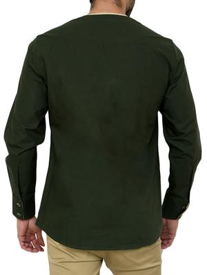 green cotton casual shirt - 12096540 - Standard Image - 3
