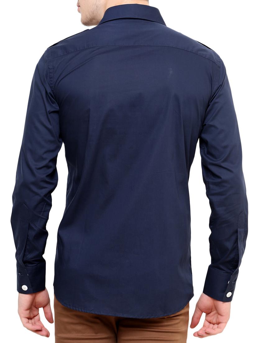 blue cotton casual shirt - 12096551 - Zoom Image - 3