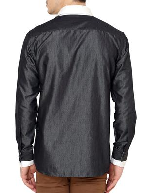 grey cotton casual shirt - 12096556 - Standard Image - 3