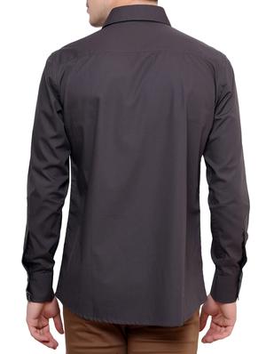 grey cotton casual shirt - 12096558 - Standard Image - 3