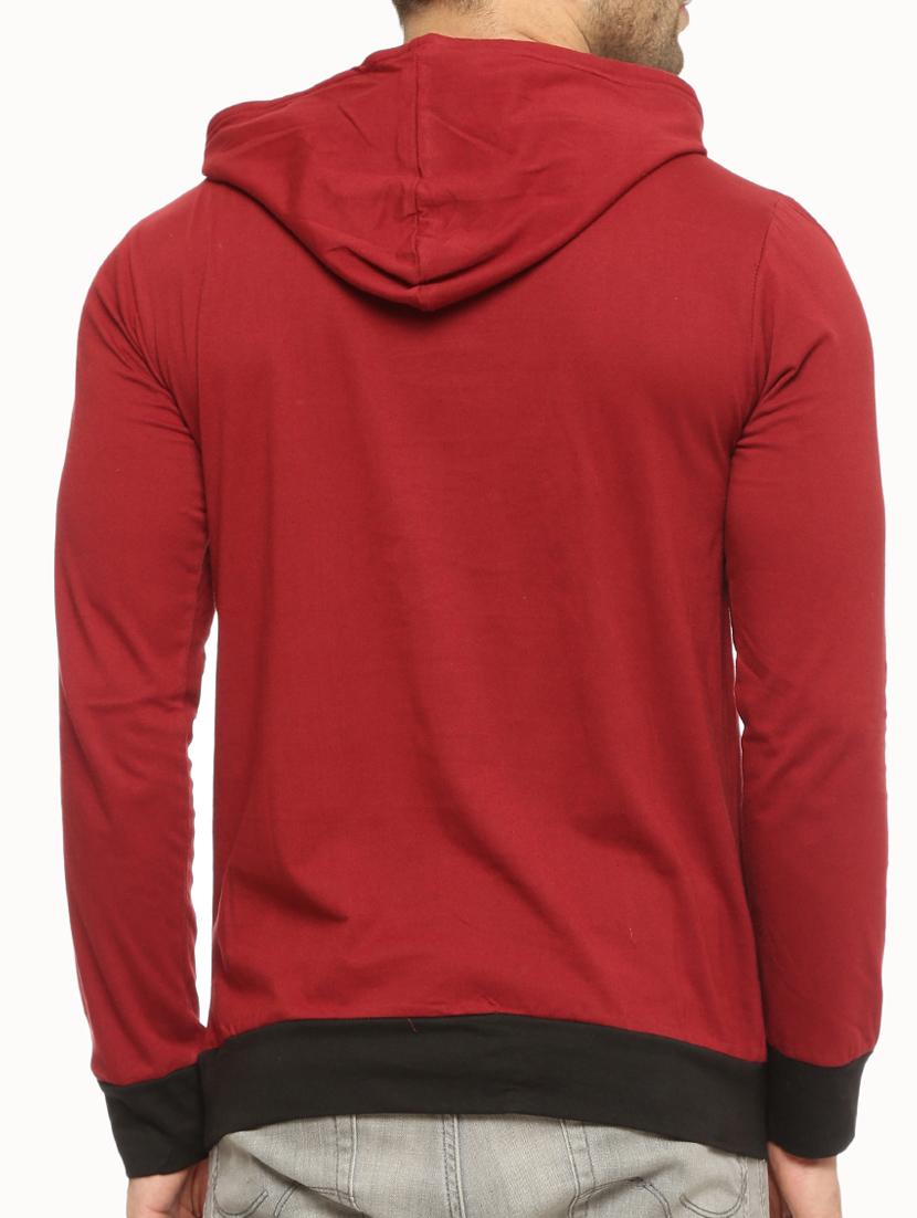 solid maroon cotton sweatshirt - 12097526 - Zoom Image - 3