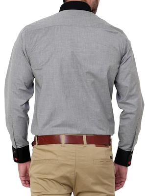 grey cotton casual shirt - 12099513 - Standard Image - 3