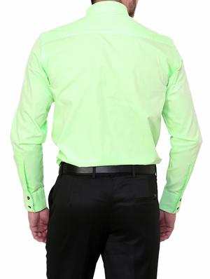 green cotton formal shirt - 12099516 - Standard Image - 3