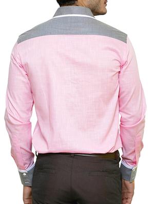 pink cotton casual shirt - 12099517 - Standard Image - 3