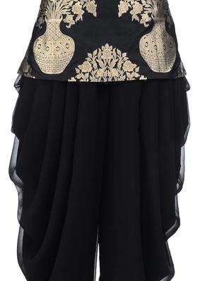 black kurti & dhoti set - 12101657 - Standard Image - 3