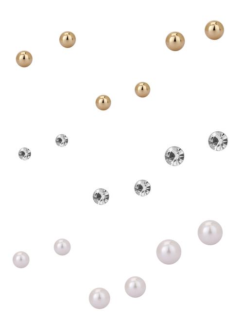 gold copper studs (set of 6) earrings - 12102372 - Very Small Image - 1