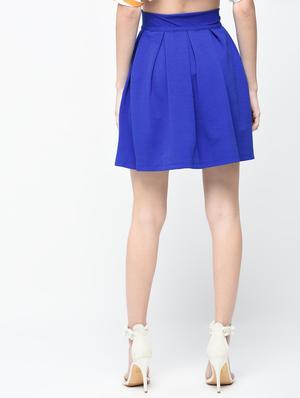 blue polyester pleated skirts - 12107537 - Standard Image - 3