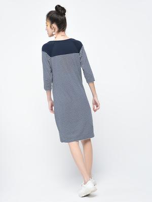 lace up detail striped sheath dress - 12107541 - Standard Image - 3