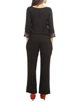 lace detail drawstring jumpsuit - 12124634 - Standard Image - 3