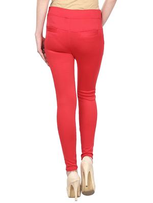 red cotton jeggings - 12150273 - Standard Image - 3