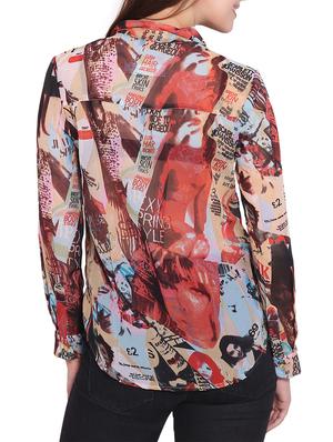 multicolored printed georgette regular shirt - 12157133 - Standard Image - 3