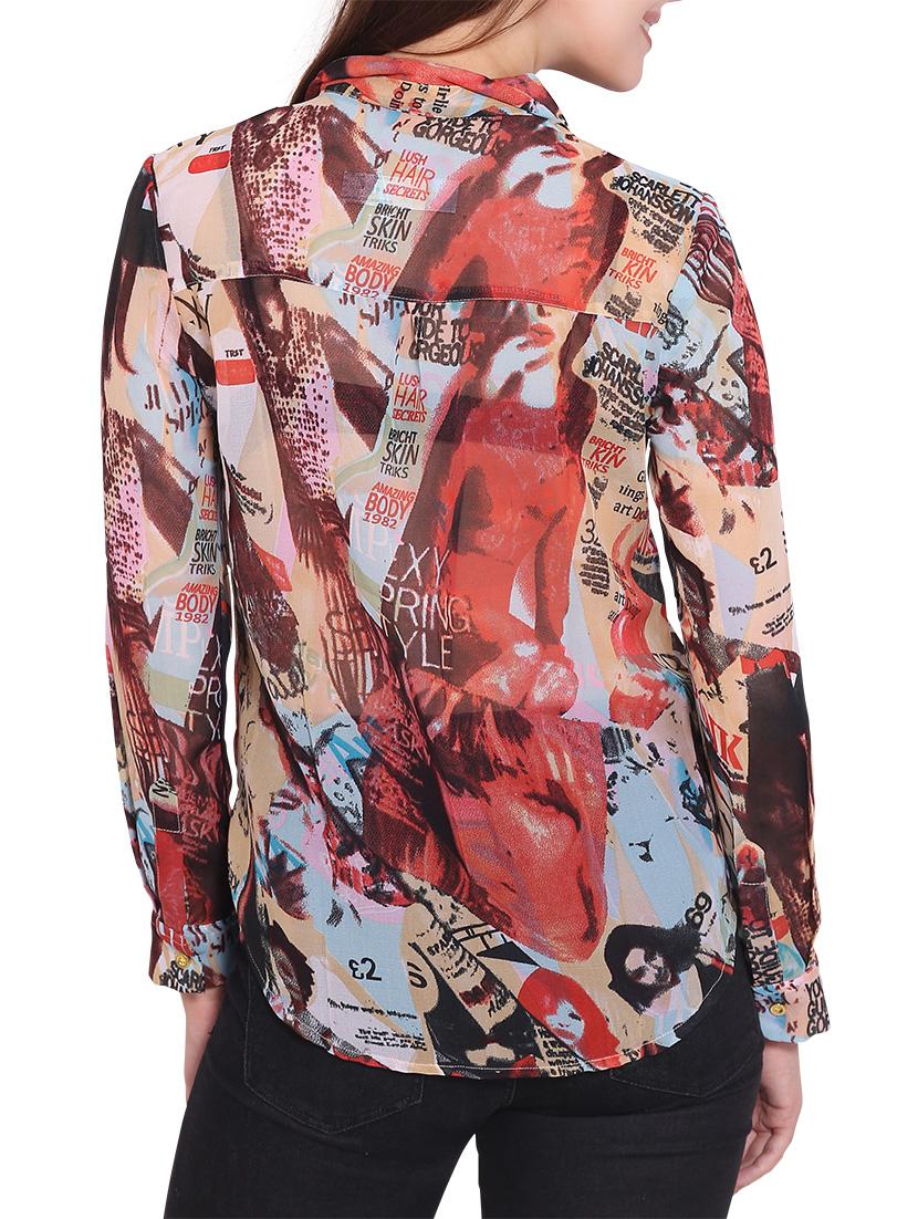 multicolored printed georgette regular shirt - 12157133 - Zoom Image - 3