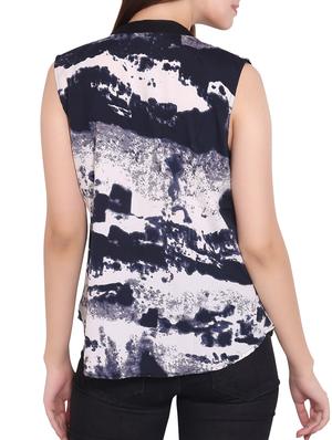 blue printed crepe regular shirt - 12157136 - Standard Image - 3