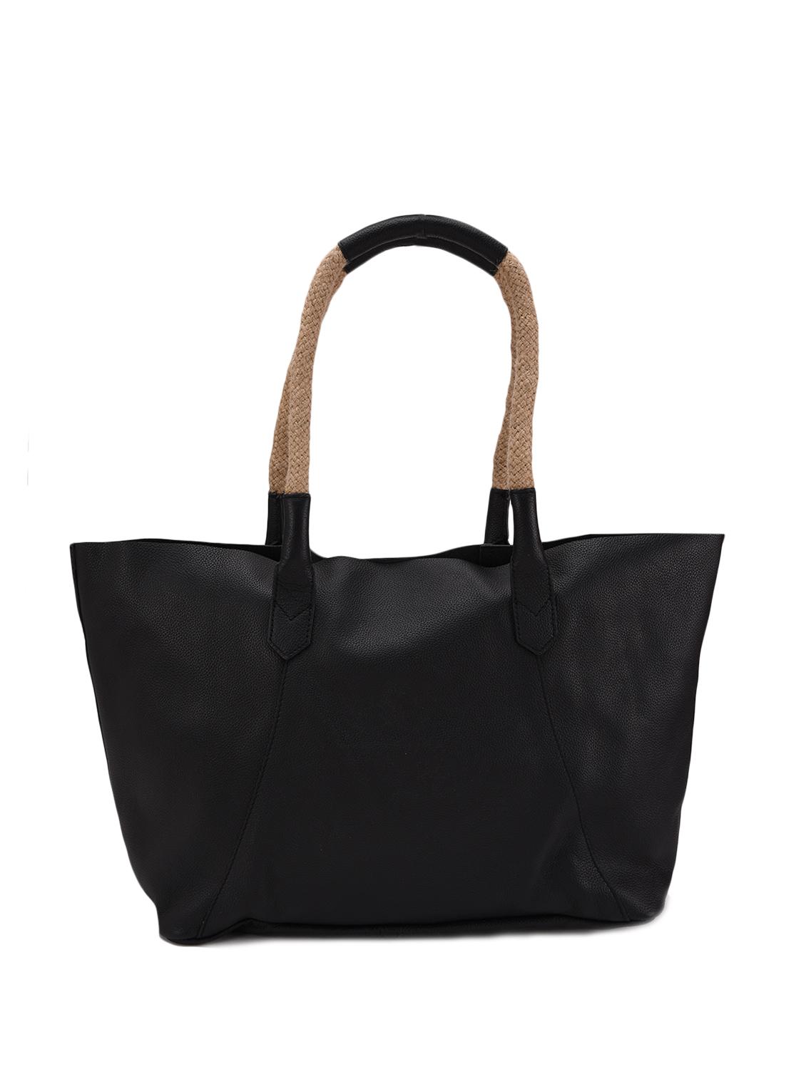 black leather handbag with combo - 12160270 - Zoom Image - 3