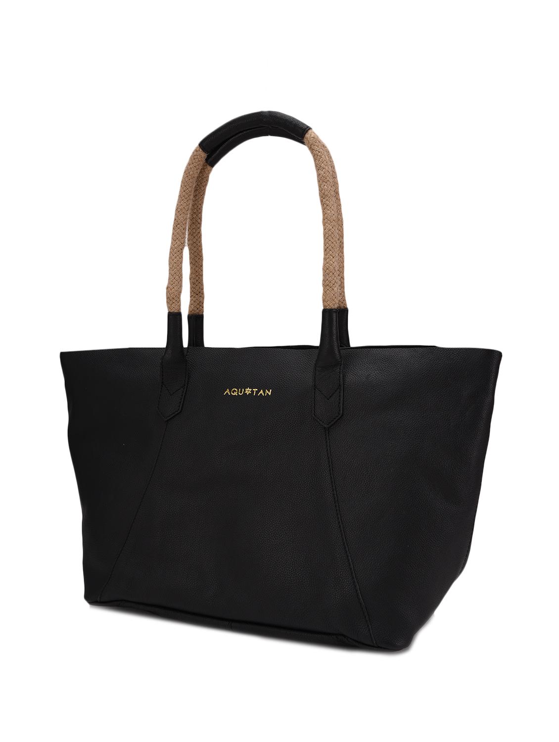 black leather handbag with combo - 12160270 - Zoom Image - 6