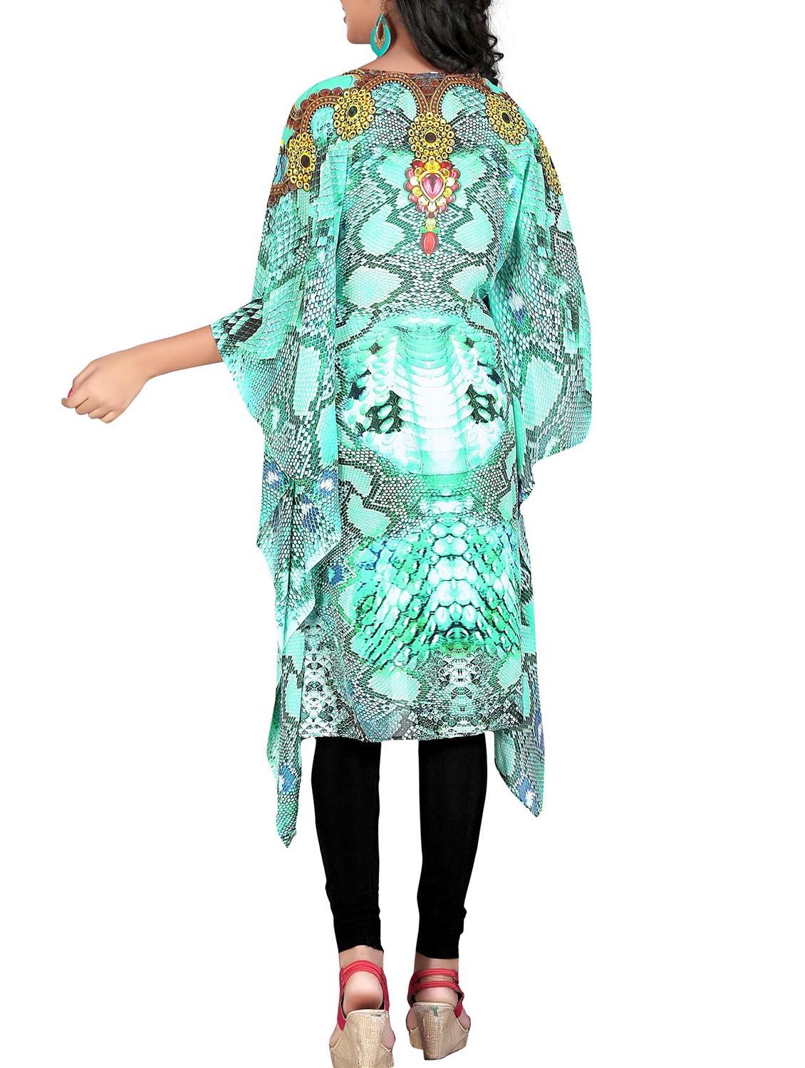 multi colored georgette kaftan - 12166857 - Zoom Image - 3
