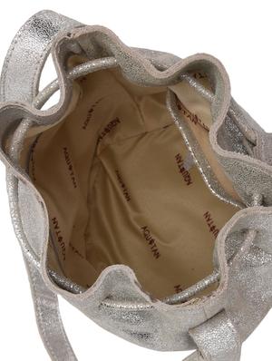silver leather drawstring sling bag - 12170471 - Standard Image - 3