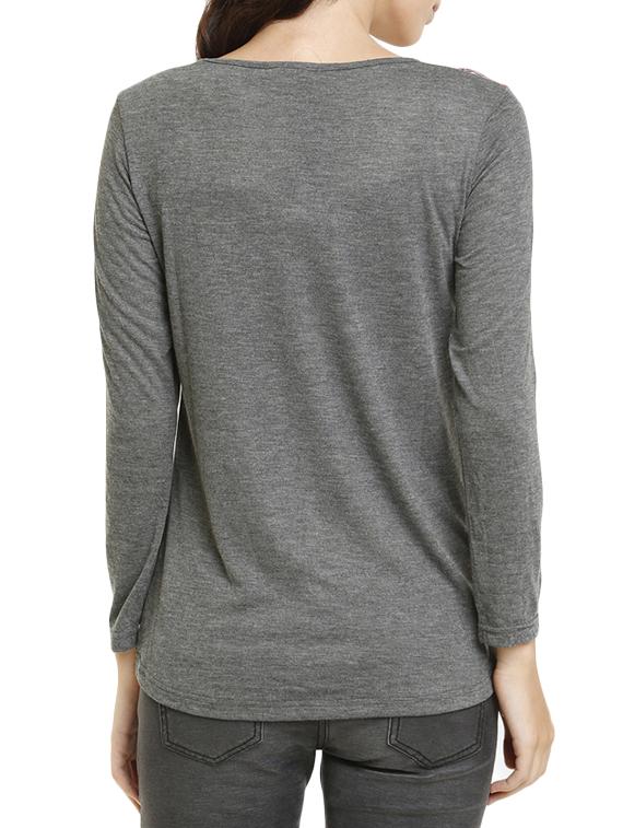 grey cotton regular tee - 12173472 - Zoom Image - 3