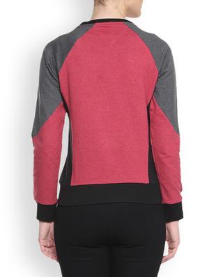 Maroon Printed Sweatshirt - 1217804 - Standard Image - 3