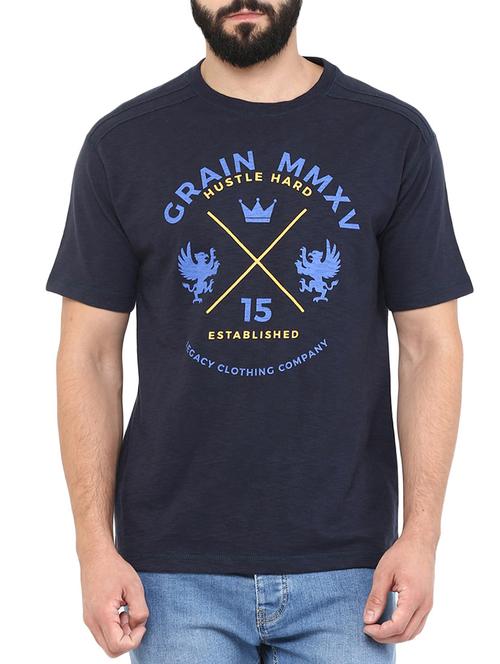 dark blue cotton tshirt - 12178166 - Standard Image - 1